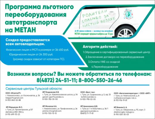 Программа льготного переоборудования автотранспорта на метан